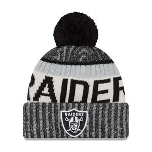 NWT Men's  Raiders New Era Black NFL Sideline Cold Weather Black Sport Knit Hat